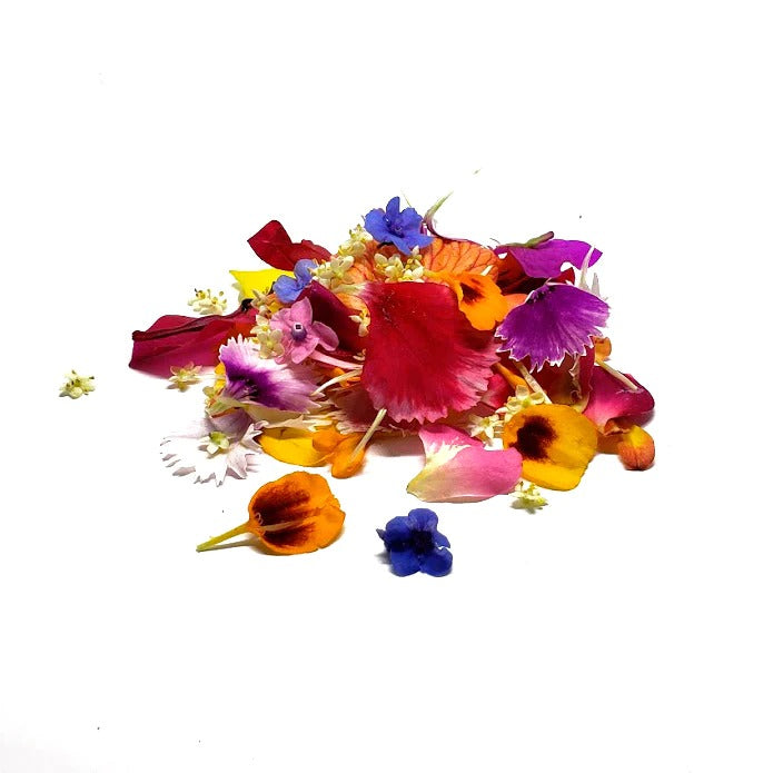 Domo de pétalos frescos flores variadas 50 piezas